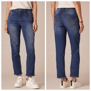 Democracy Absolution High Rise Raw Hem Slim Straight Jeans size 14